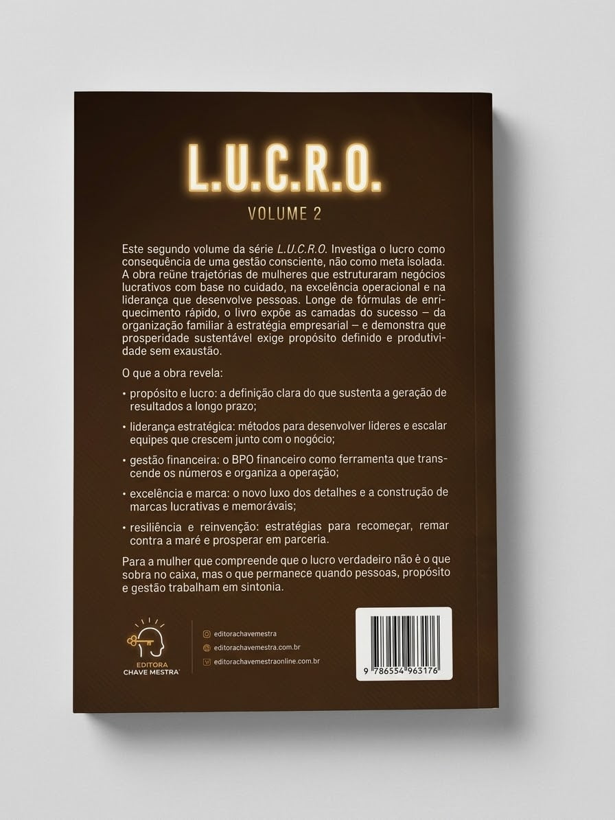 Contracapa do livro L.U.C.R.O – Mulheres Que Geram Resultados Vol. 2